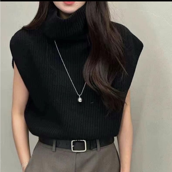 Sweaters - Blessed Turtleneck Sleeveless Knit Vest – Size S/M